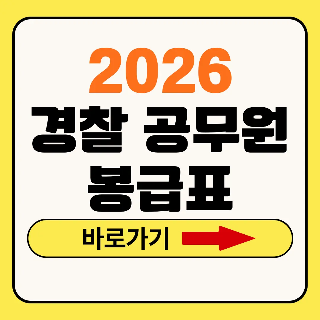 2026 경찰 공무원 봉급표