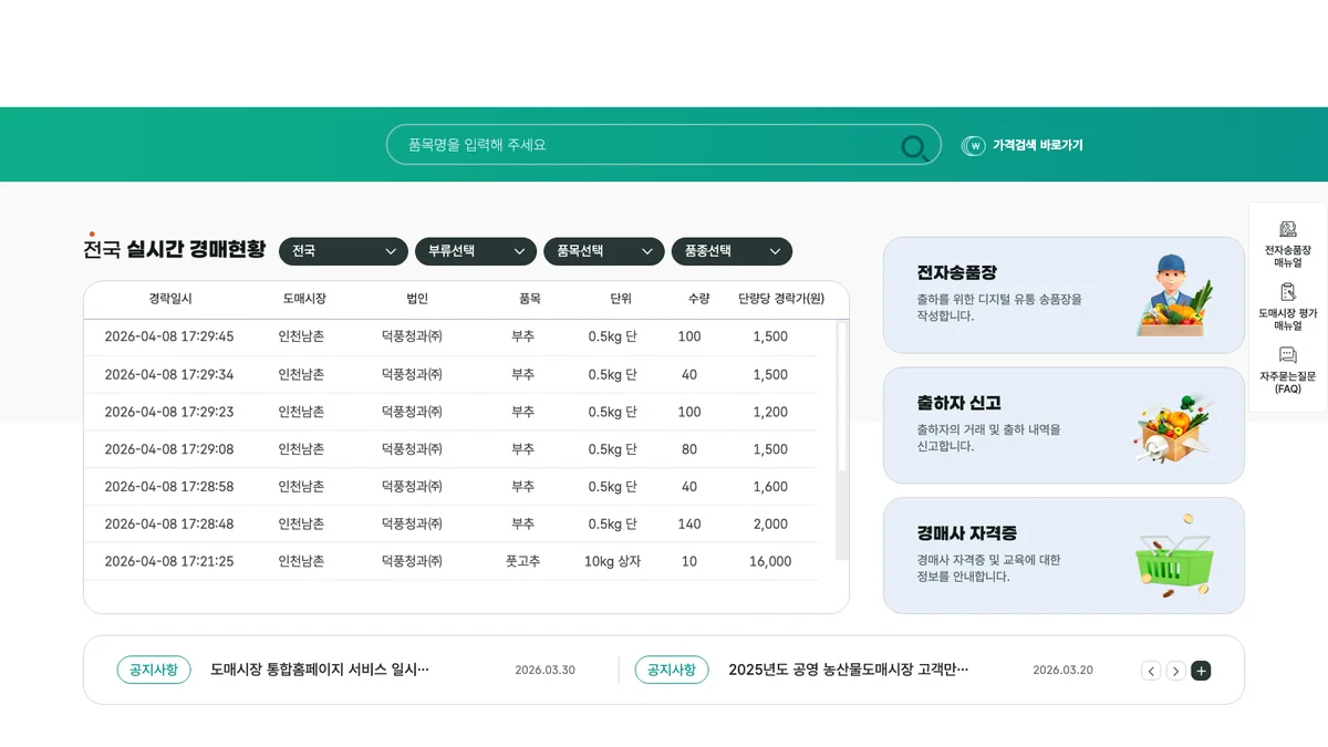 aT 농산물 도매시장